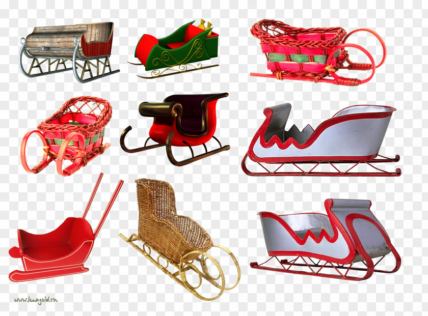 Santas Sleigh Ded Moroz Sled Clip Art New Year PNG