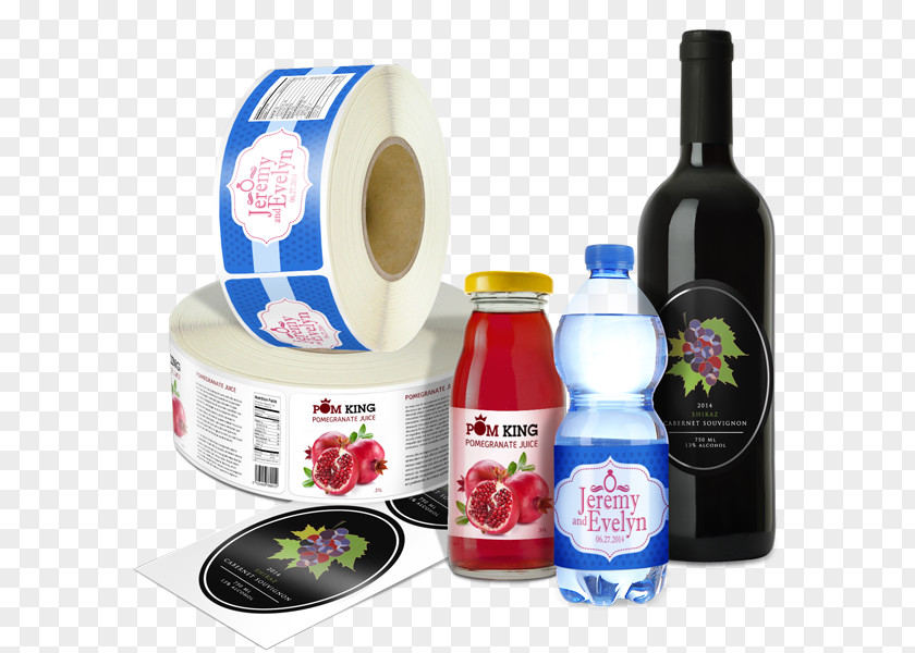 Bottle Label Printing Sticker Color PNG