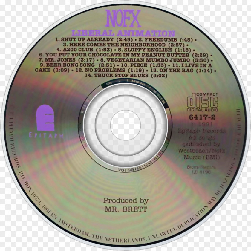 RockNroll Compact Disc NOFX Liberal Animation Jethro Tull Album PNG