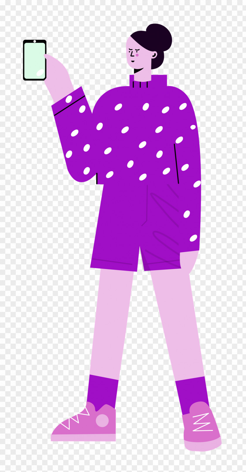 Standing Shorts Woman PNG