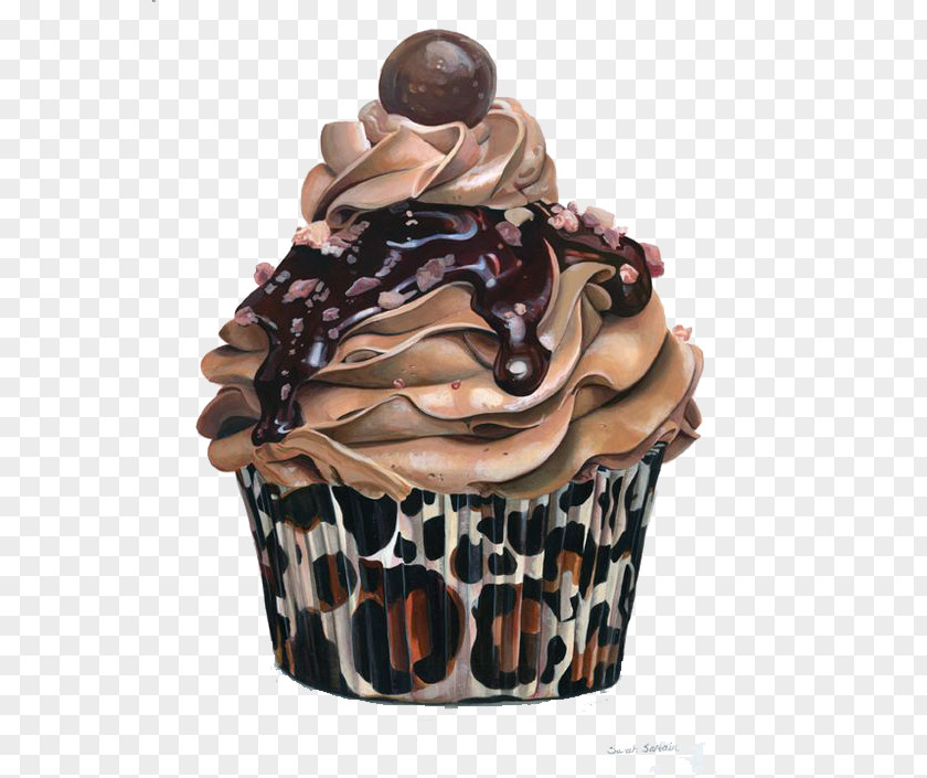 Chocolate Cake Cupcake Drawing Food Art Illustration PNG