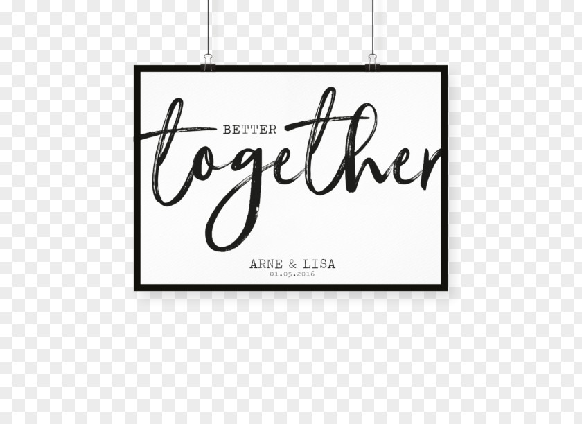 Better Together Calligraphy Love Gift Valentine's Day Intimate Relationship PNG