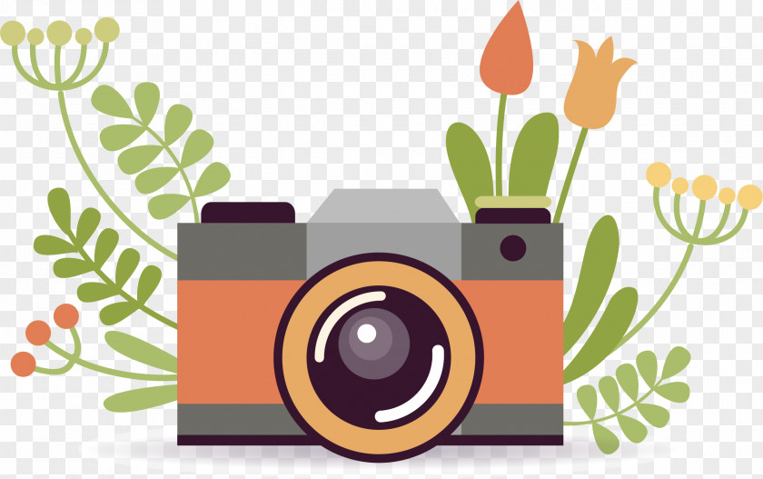 Camera Vector Cartoon Poster PNG