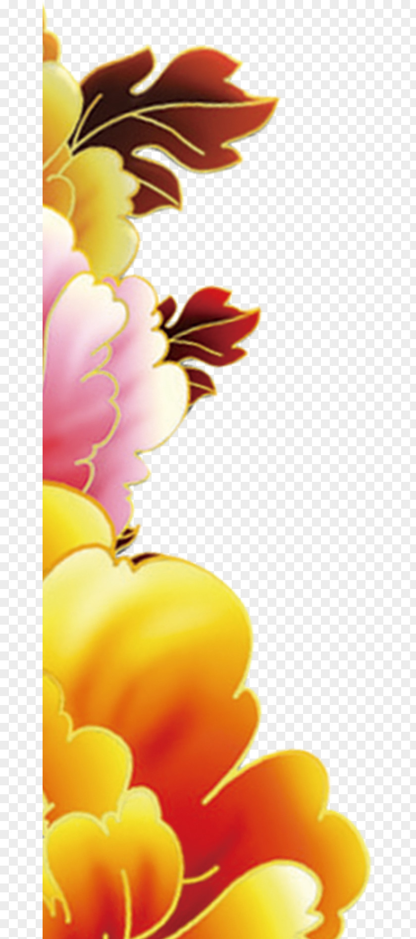 Peony Flower Corner Euclidean Vector Icon PNG
