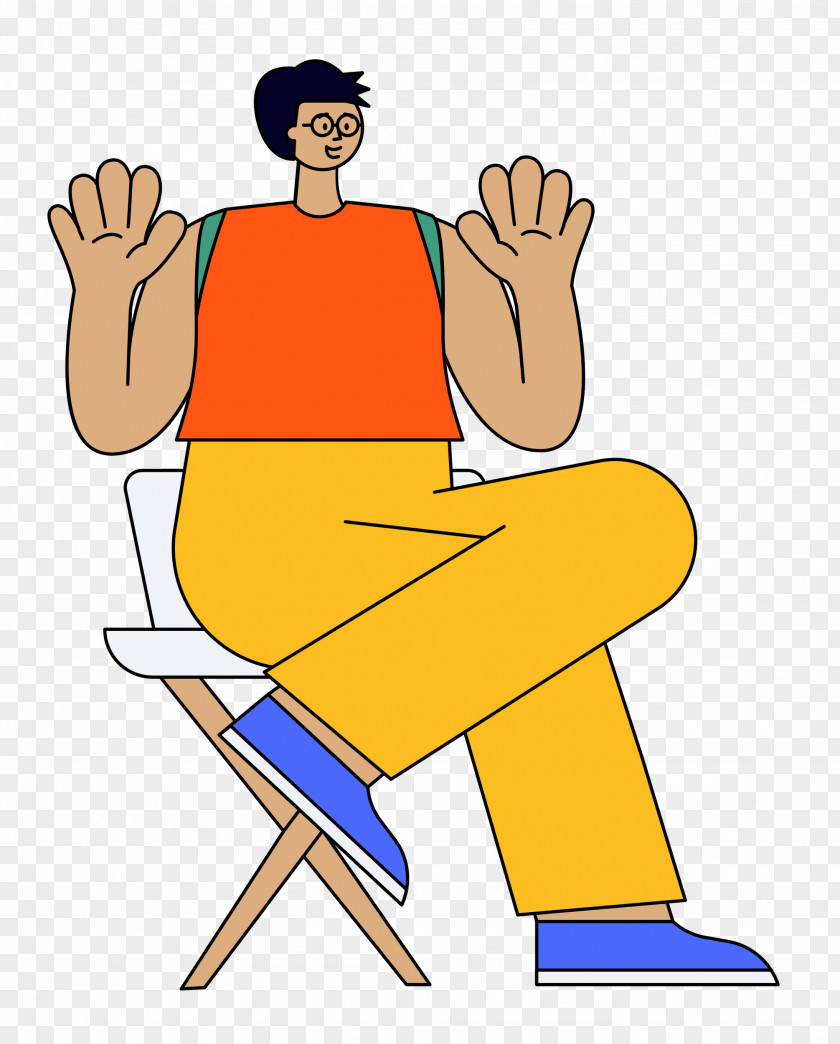 Chair Sitting Cartoon Joint Yellow PNG