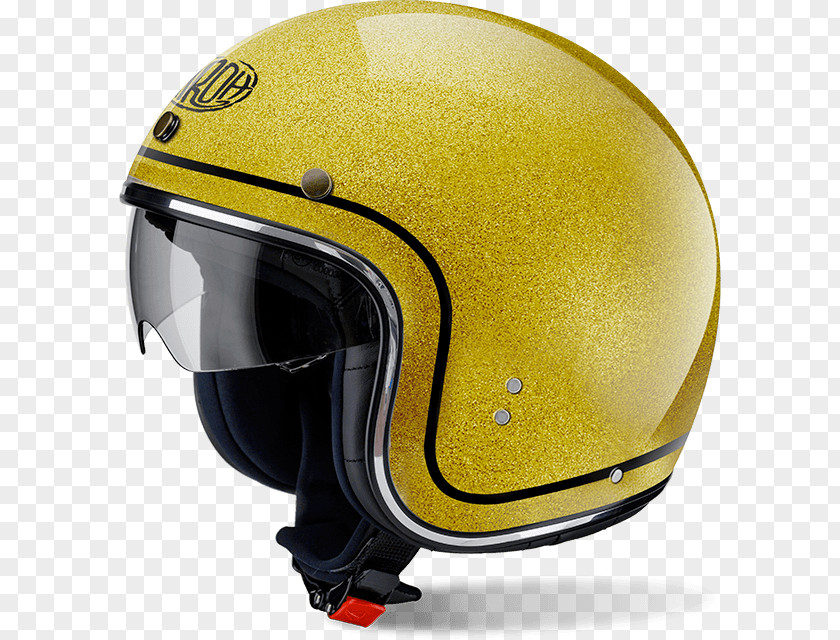 Gold Color Glitter Motorcycle Helmets AIROH Visor PNG