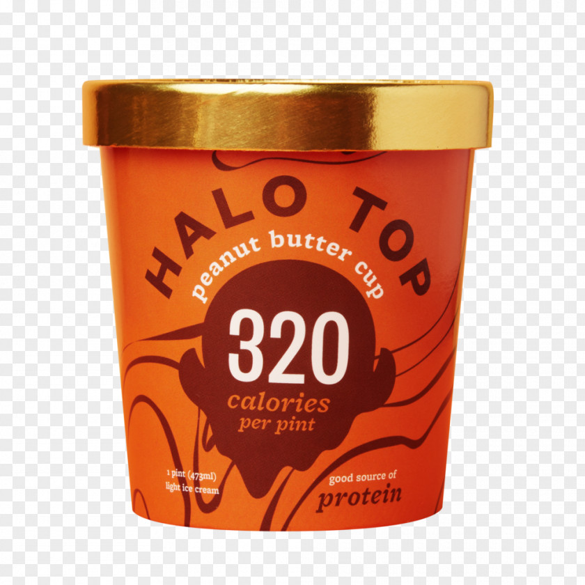 Ice Cream Peanut Butter Cup Organic Food Milk Halo Top Creamery PNG