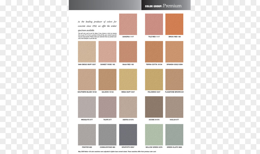 Paint Color Chart Concrete Dye PNG