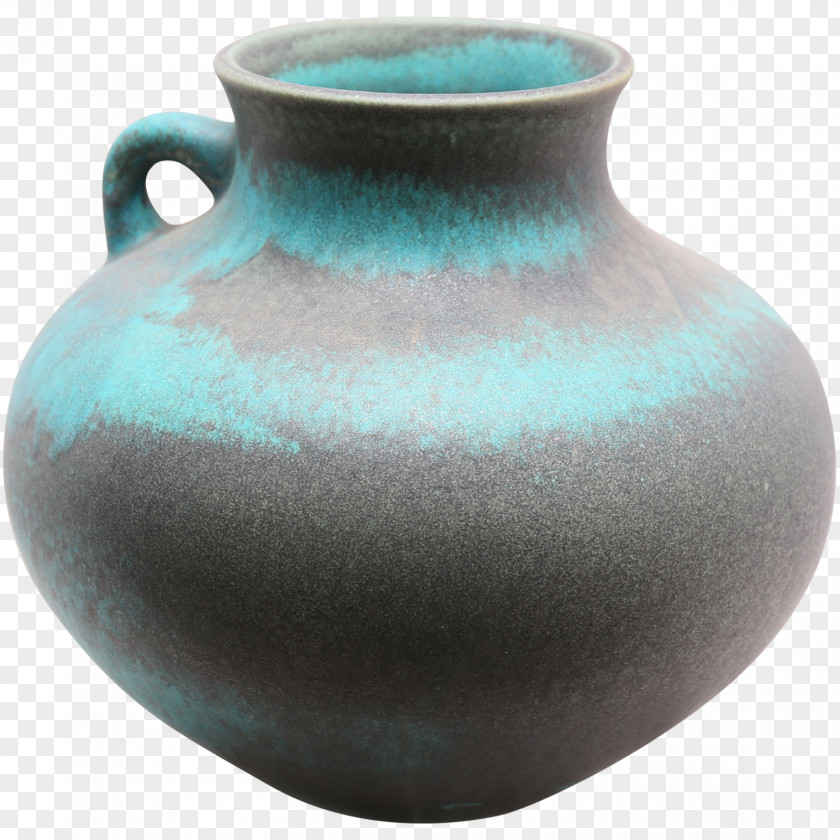 Blue Wisteria Vase Ceramic Pottery Turquoise Urn PNG