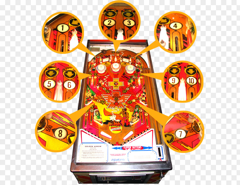 Flippers Pinball Game Player Golden Arrow Lakeside Resort Food PNG
