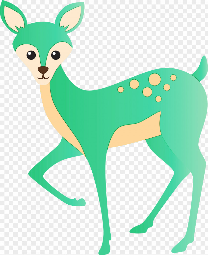 Green Deer Animal Figure Wildlife Tail PNG