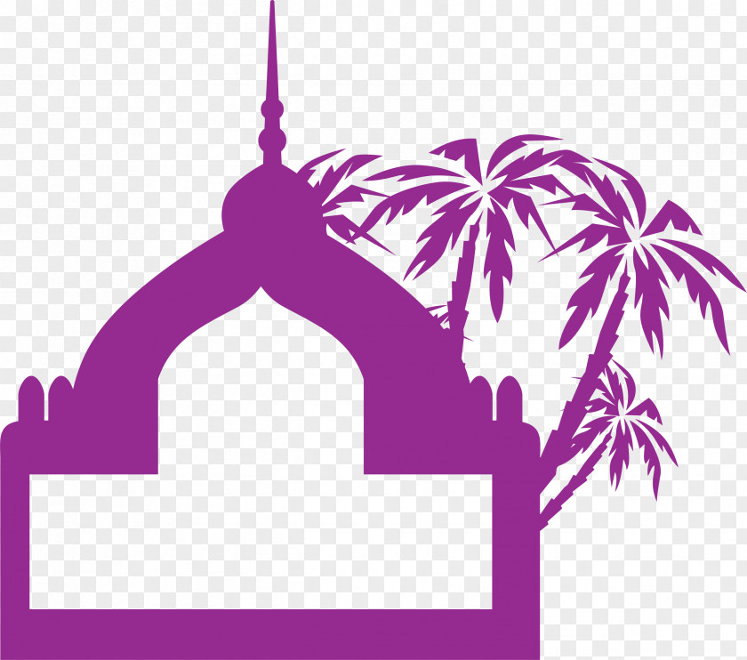 Purple Castle Of Eid Al Fitr Building Icon PNG