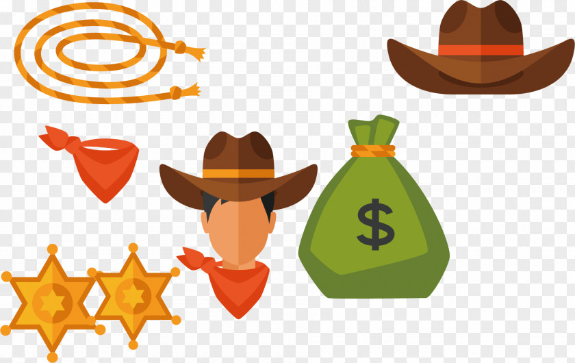 Rope Gold Vector Material American Frontier Cowboy Illustration PNG