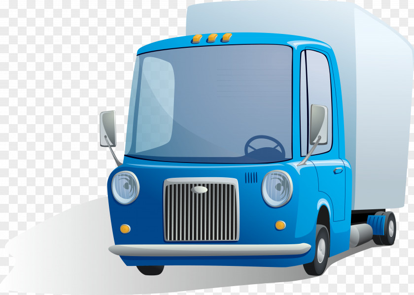 Blue Big Truck Cartoon Pickup PNG