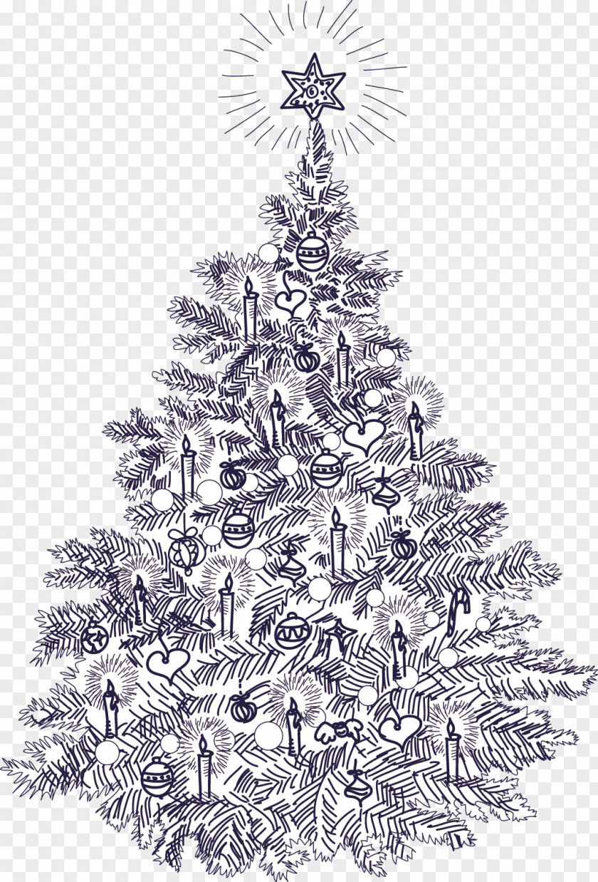 Christmas Tree Card Vintage Clothing Illustration PNG
