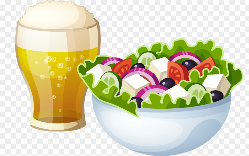 Spicy Beer Vector Material Greek Salad Potato Chicken Clip Art PNG