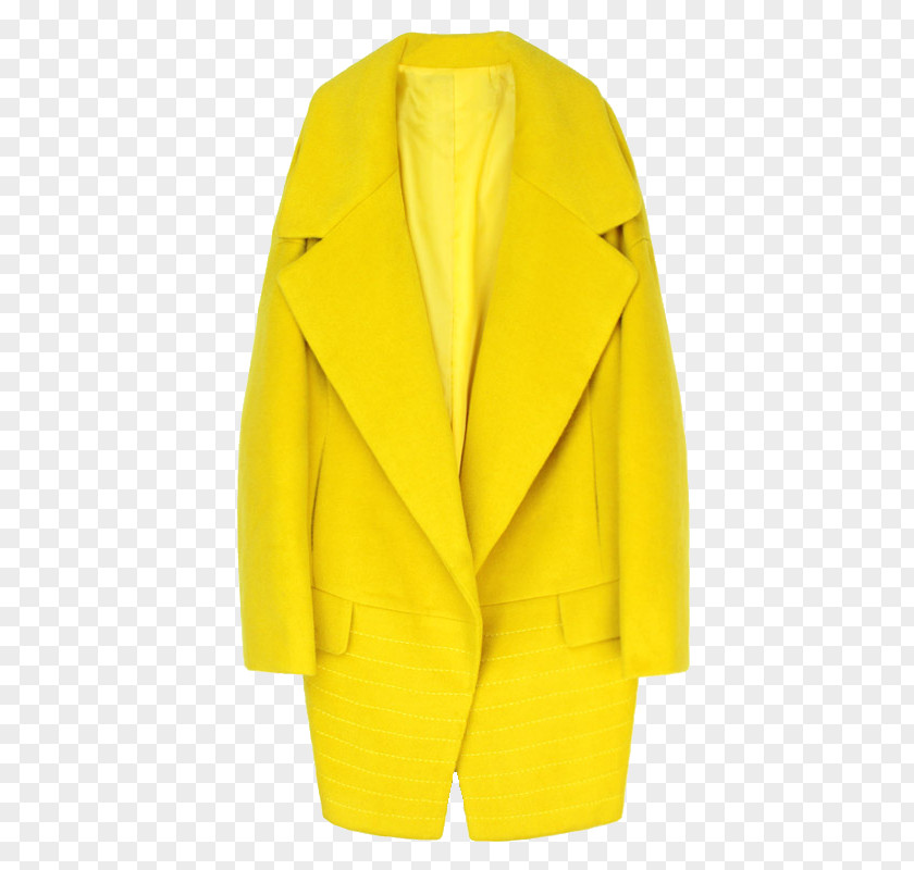 Lemon Yellow Jacket Coat PNG