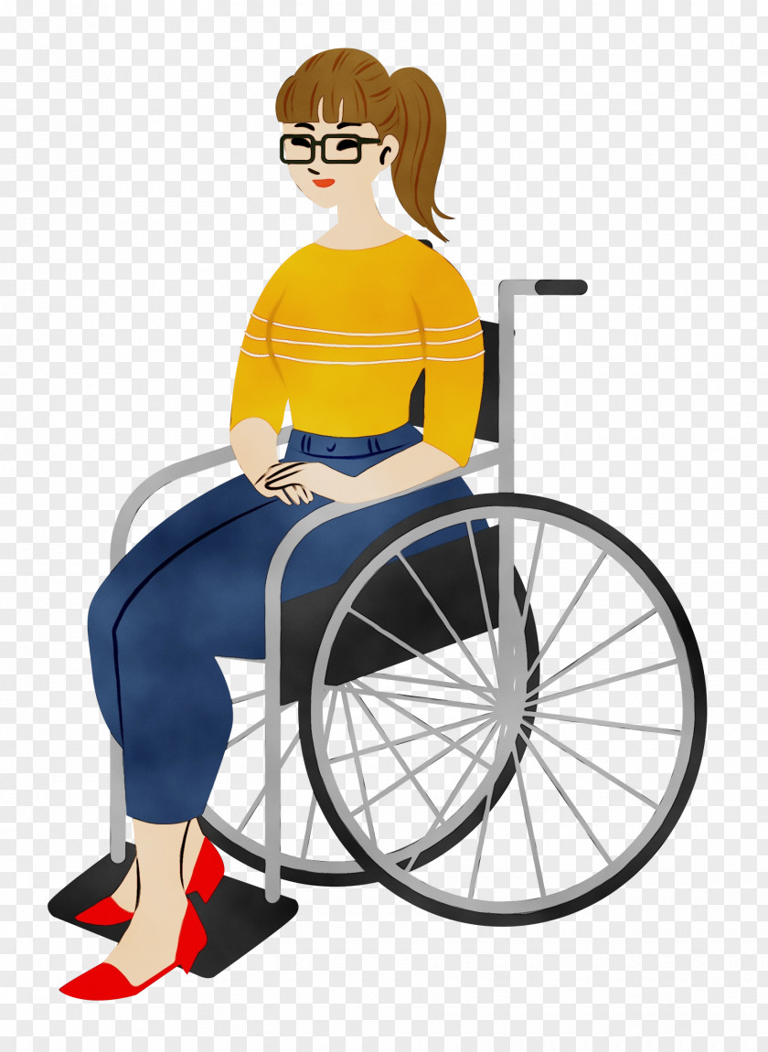 Wheelchair Chair Sitting Cartoon PNG