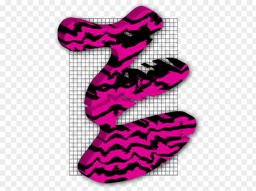 Cute Zebra Shoe Pink M RTV Font PNG