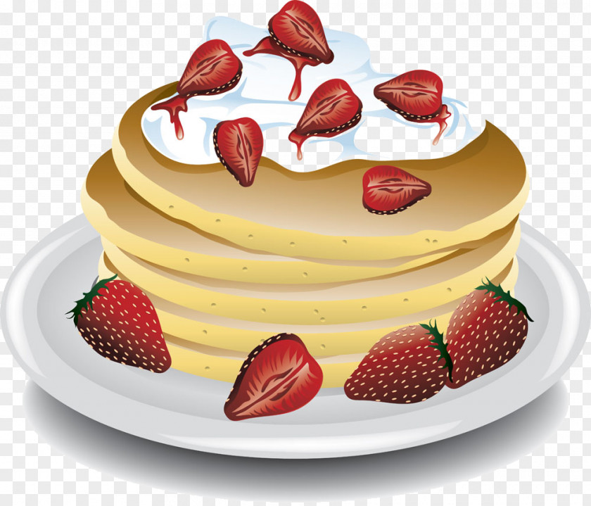 Strawberry Bread Pancake Waffle Clip Art PNG