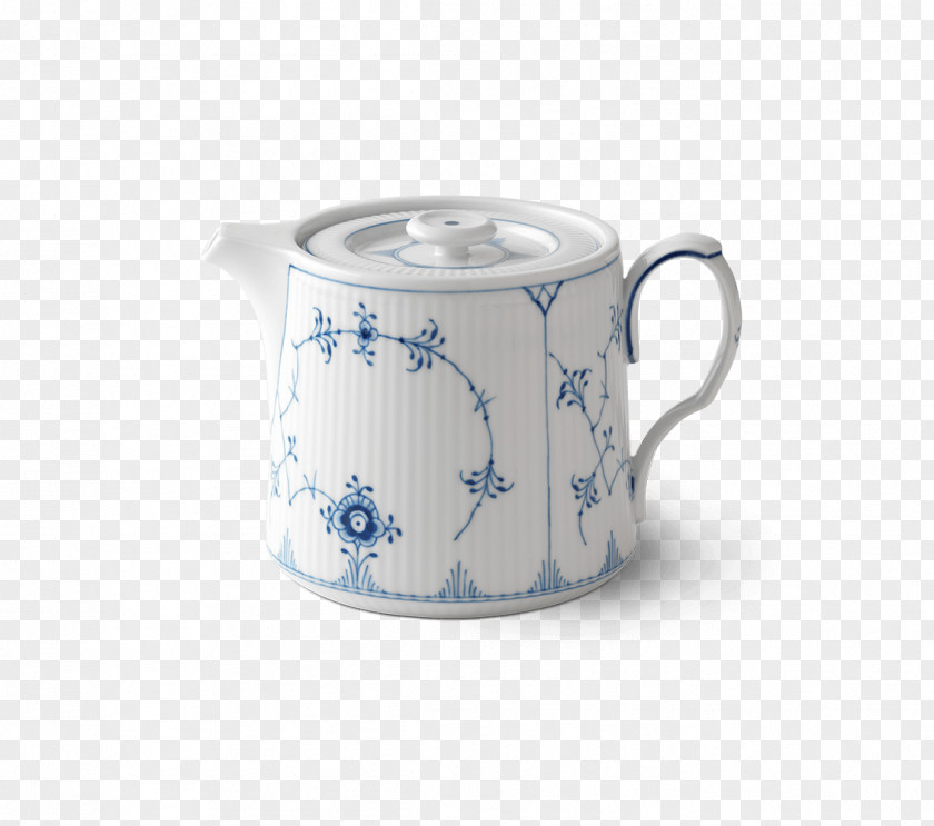 Tea Teapot Royal Copenhagen Blue Fluted Mega Thermal Saucer PNG
