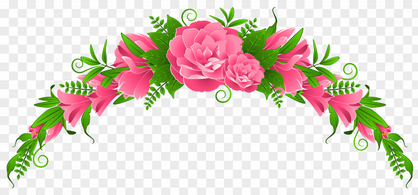 Decorative Element Cliparts Pink Flowers Clip Art PNG