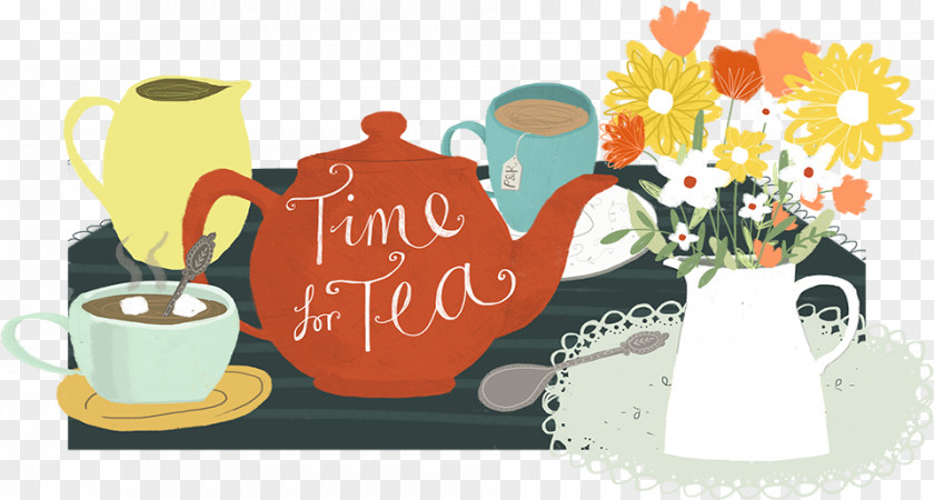 Tea Time Teapot Coffee Ceramic Pottery PNG