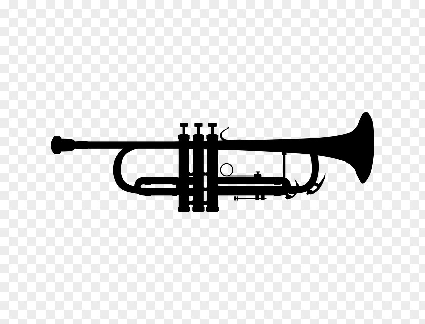 Trumpet And Saxophone Silhouette Musical Instruments Clip Art PNG