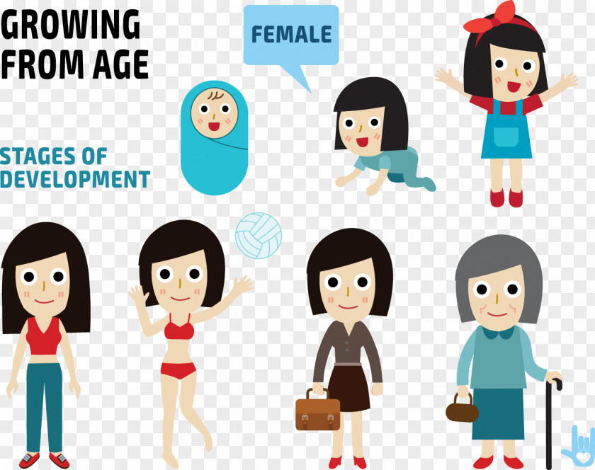 Women Growth Course Cartoon Infographic Illustration PNG