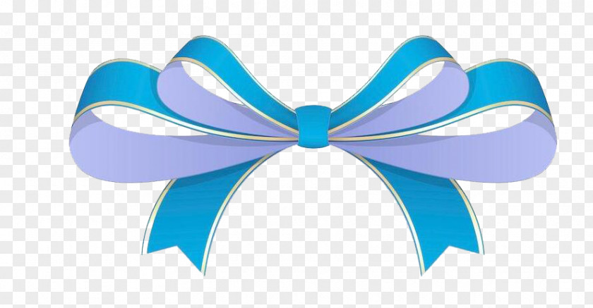 Blue Bow Ribbon Shoelace Knot PNG