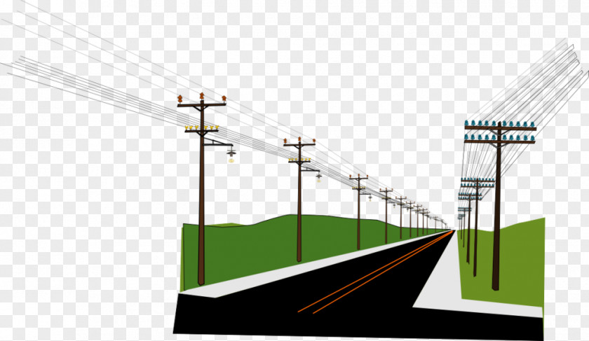 Open Road Public Utility Engineering Overhead Power Line Energy PNG