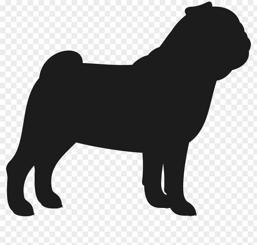 Silhouette French Bulldog Pug Dog Breed PNG