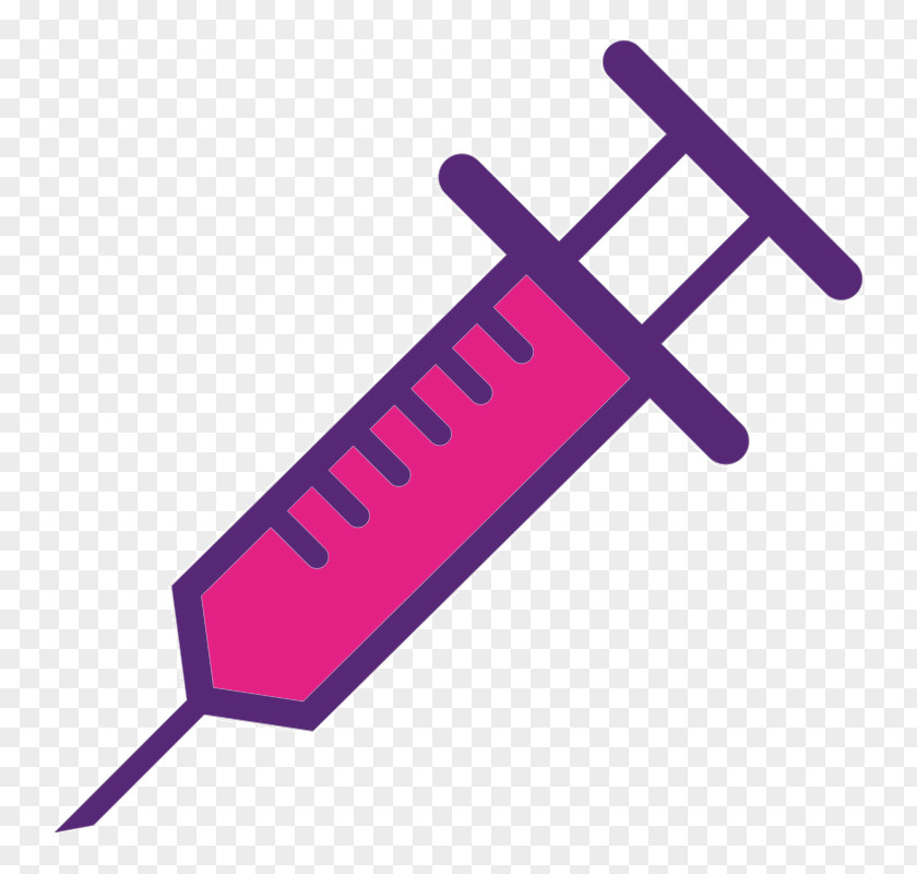 Magenta Medical Equipment Syringe Cartoon PNG