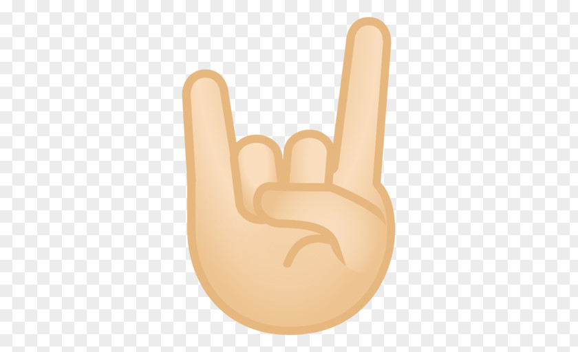 Emoji Thumb Human Skin Color Sign Of The Horns Light PNG