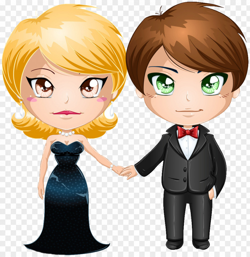 Lovely Couple Formal Wear Royalty-free Evening Gown Clip Art PNG