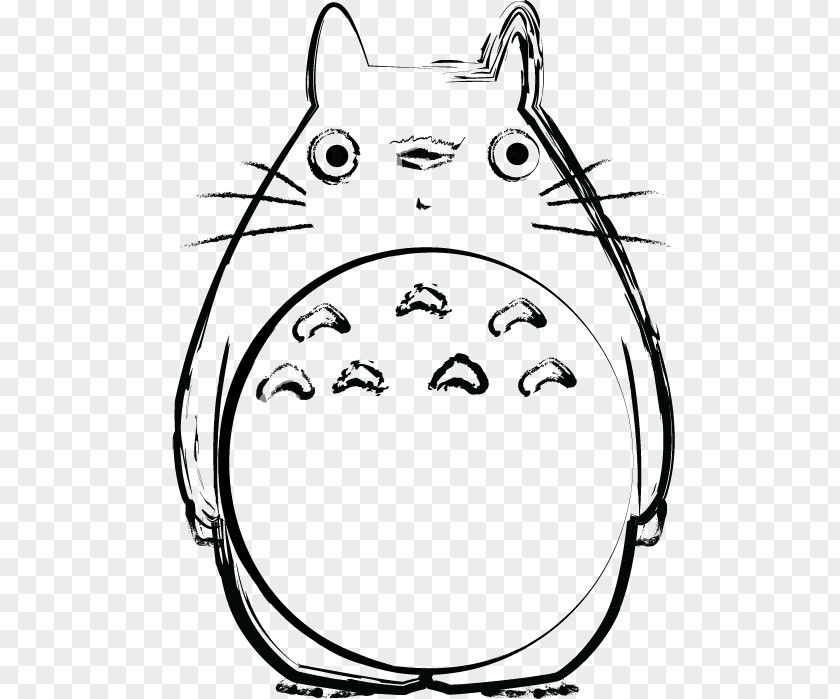 Totoro Dog Black And White Whiskers Monochrome PNG