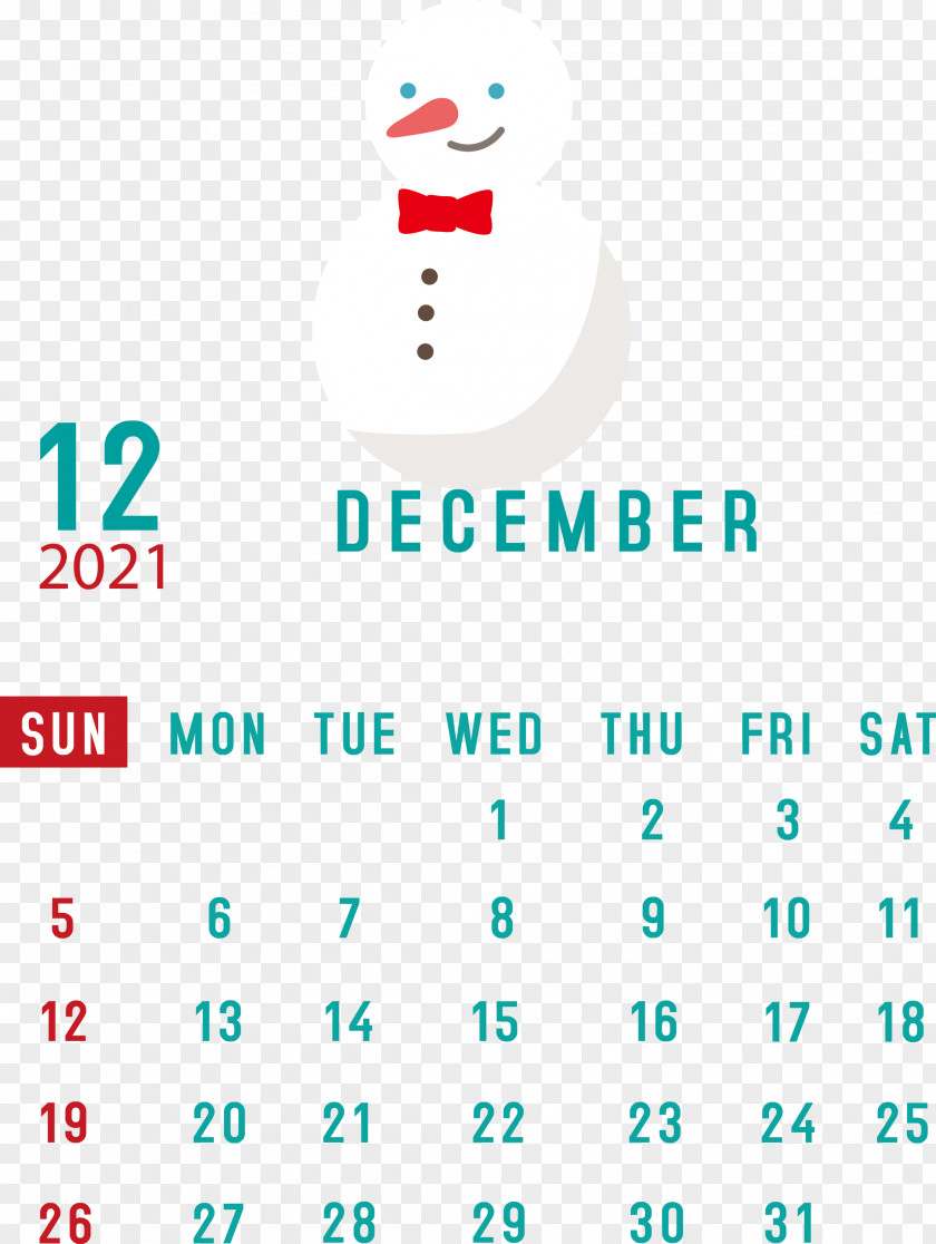 December 2021 Printable Calendar PNG