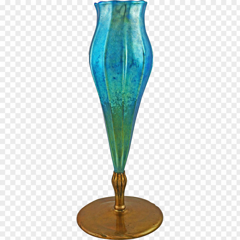 Glass Favrile Peacock Vase Tiffany PNG