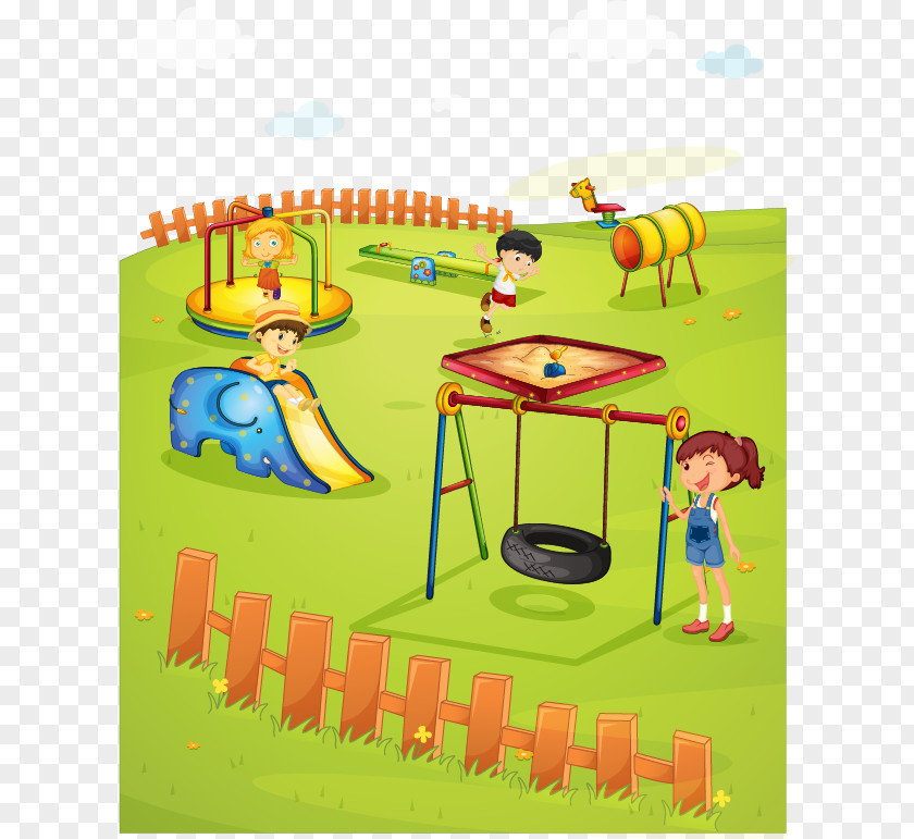 Children Playing Vector Design Material Schoolyard Playground Royalty-free Illustration PNG