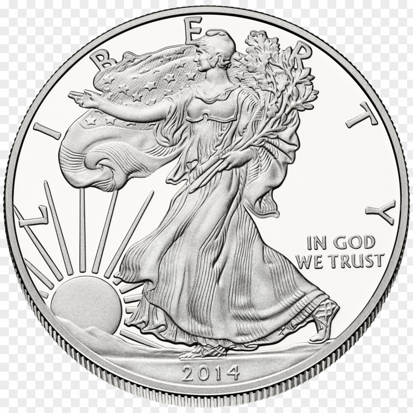 Eagle American Silver Bullion Coin United States Mint PNG