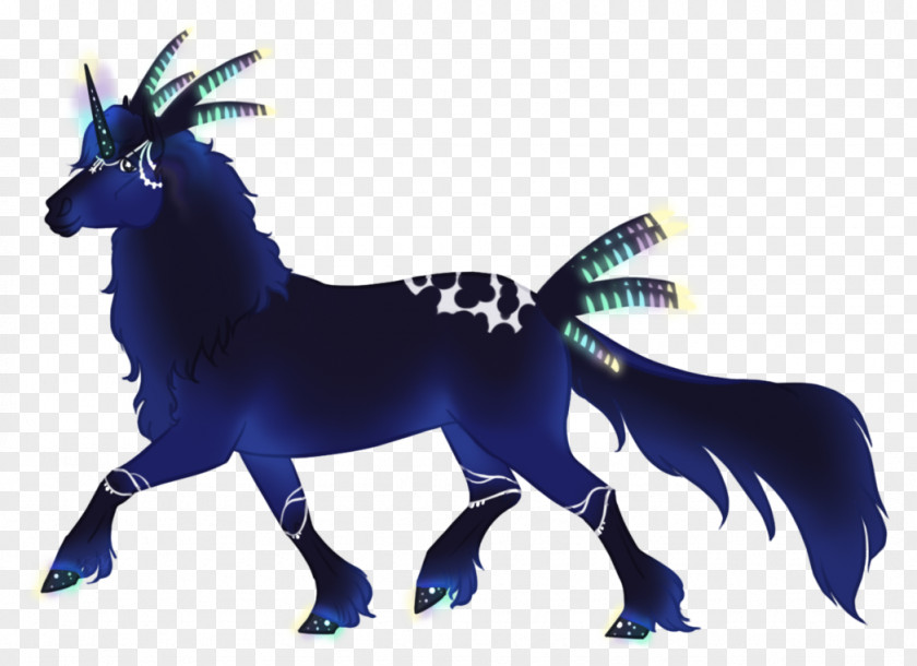 Miu Horse Unicorn Donkey Goat Cobalt Blue PNG