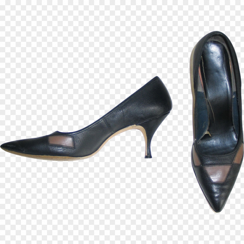 Two Tone Block Heel Shoes For Women High-heeled Shoe Stiletto Footwear Fashion PNG