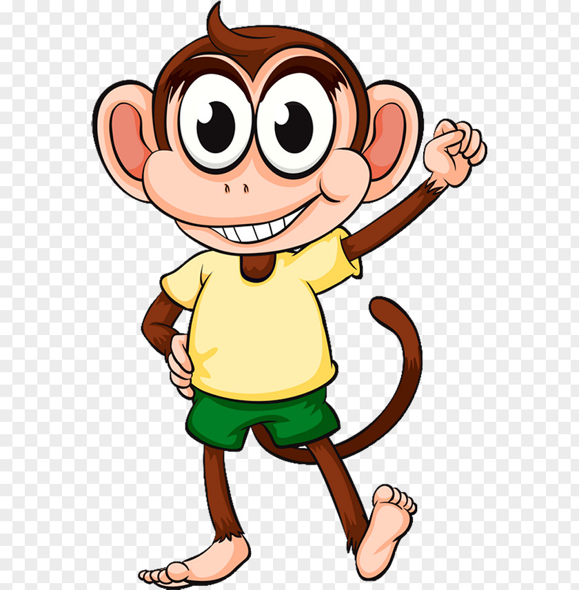 Cartoon Monkey Chimpanzee Illustration PNG