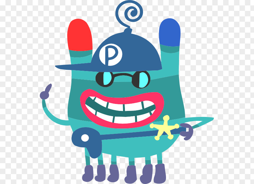 Cartoon Monster Blue Hat PNG