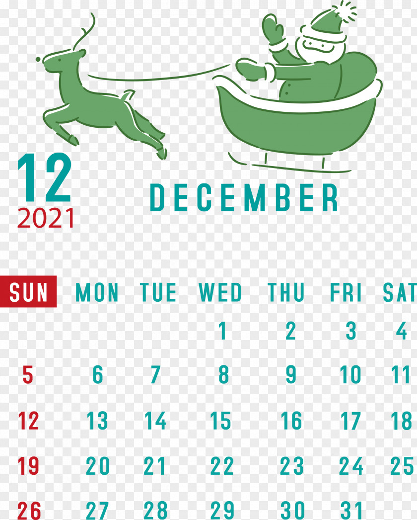 December 2021 Printable Calendar PNG