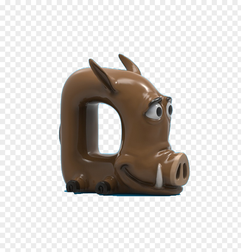 Simple 3d Wild Boar D 3D Letter PNG