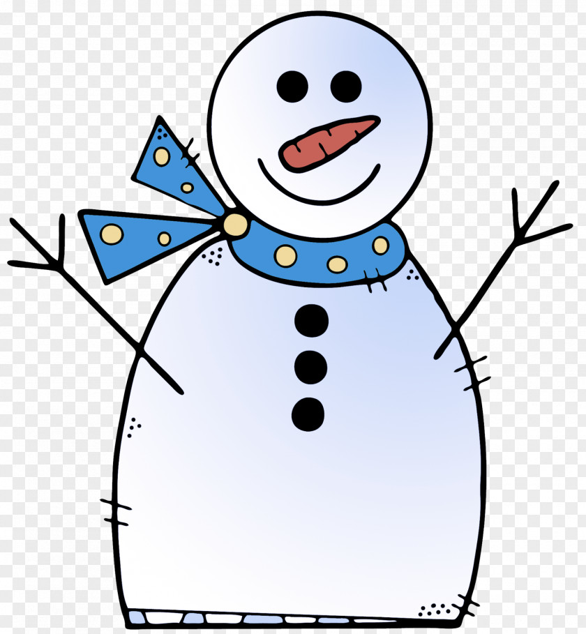 Smile Line Art Snowman PNG
