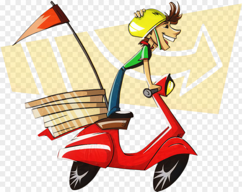 Vespa Scooter Pizza Art PNG