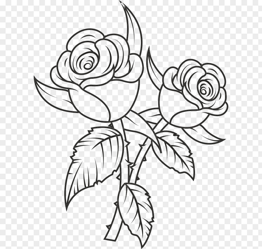 Rose Black Drawing Clip Art PNG