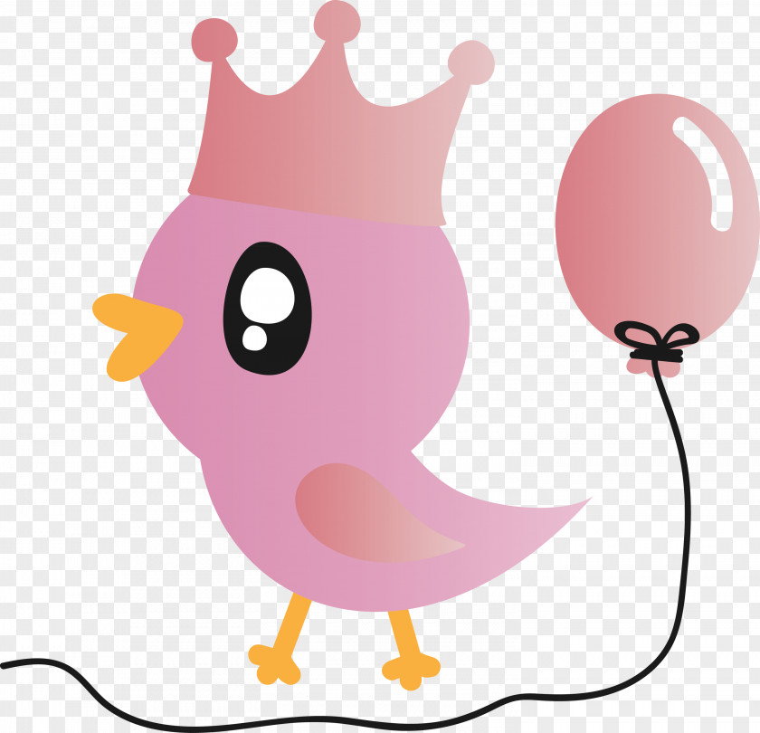 Pink Cartoon Bird PNG